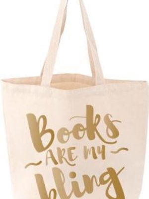 Books Are My Bling Tote Cream