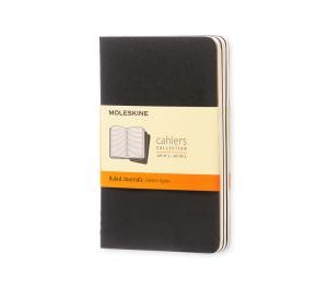 Moleskine Ruled Cahier - Black Cover (3 Set): Legendary Notebooks