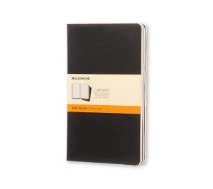 Moleskine Ruled Cahier L - Black Cover (3 Set) Large